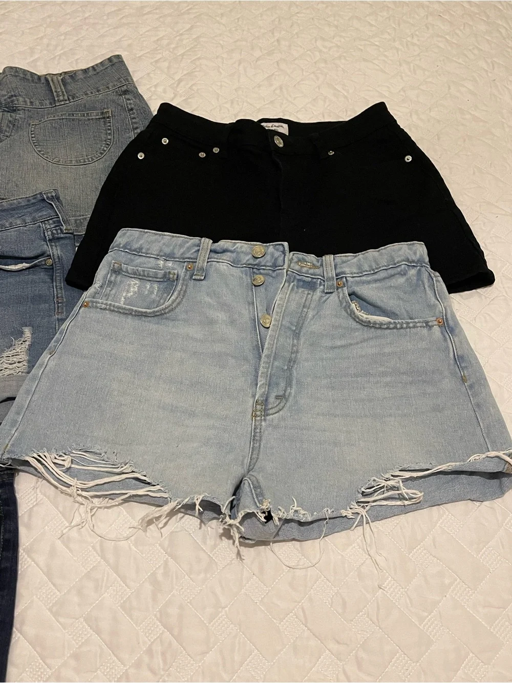 5 pair Denim Jean Shorts Mix - Light to Dark Wash